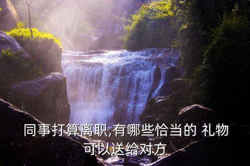  同事打算离职,有哪些恰当的 礼物可以送给对方