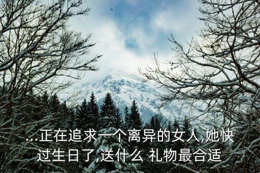 ...正在追求一个离异的女人,她快过生日了,送什么 礼物最合适